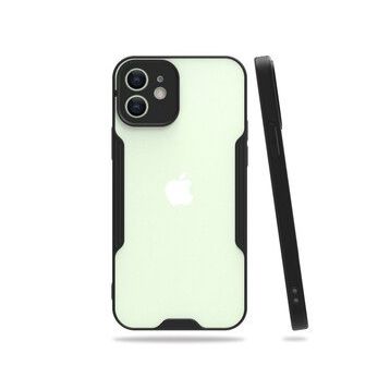Nefertiya iPhone 12 Platin Siyah Silikon Kılıf