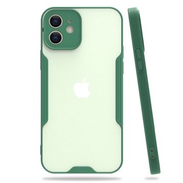 Nefertiya iPhone 12 Platin Yeşil Silikon Kılıf