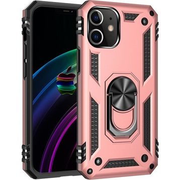 Nefertiya iPhone 12 Sofya Yüzüklü Rose Silikon Kapak Kılıf