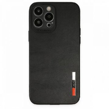 Nefertiya iPhone 13 Pro Loop Siyah Deri Silikon Kılıf