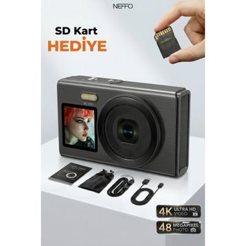 Neffo 48MP Retro Ultra HD Fotoğraf Makinesi