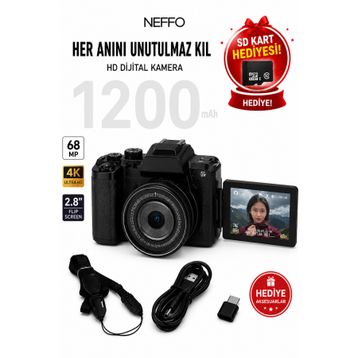 Neffo 68MP 4K Ultra HD Dijital Fotoğraf Makinesi