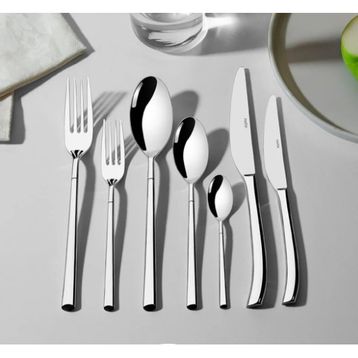 Nehir Elegance Sade 12 Kişilik 84 Parça Deri Kutulu Çatal Kaşık Bıçak Takımı
