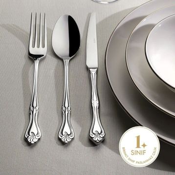 Nehir Lalezar Sade 6 Kişilik 18 Parça Çatal Kaşık Bıçak Takımı