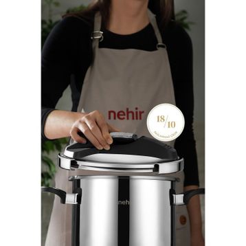 Nehir Silver Matik Paslanmaz Çelik 5 lt Gümüş Düdüklü Tencere