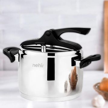 Nehir Silver Trend Paslanmaz Çelik 6 lt Düdüklü Tencere