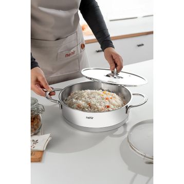 Nehir Trend Silver Gri 26 cm Karnıyarık Çelik Tencere