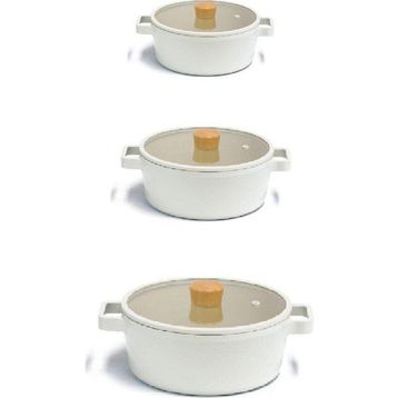 Neoflam Fika Cam Kapaklı 5'li Tencere Seti