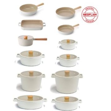 Neoflam Fika Cam Kapaklı 6 Parça Tencere Tava Seti