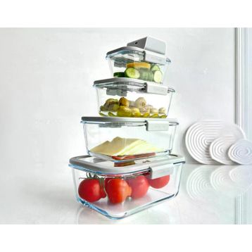 Neoflam Fika Glace Vakumlu Cam 1200 ml Gri Saklama Kabı