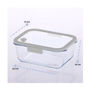Neoflam Fika Glace Vakumlu Cam 1200 ml Gri Saklama Kabı