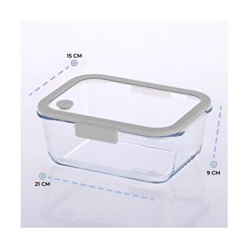 Neoflam Fika Glace Vakumlu Cam 1900 ml Gri Saklama Kabı