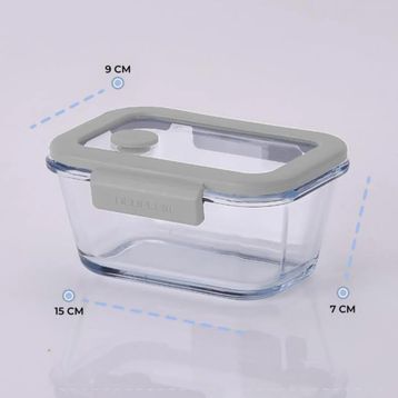 Neoflam Fika Glace Vakumlu Cam 460 ml Gri Saklama Kabı