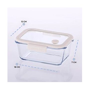 Neoflam Fika Glace Vakumlu Cam 800 ml Bej Saklama Kabı