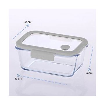Neoflam Fika Glace Vakumlu Cam 800 ml Gri Saklama Kabı