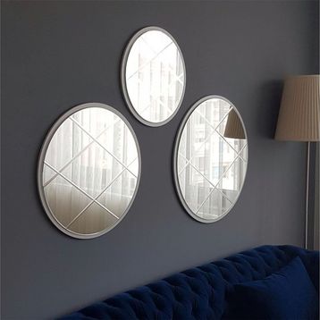 Neostill 60-50-40 cm Yuvarlak 3 Parça Baklava Desen Ayna