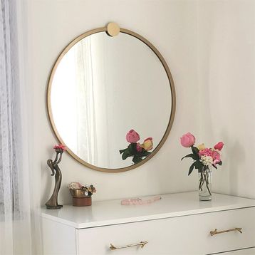 Neostill A708 Gold Metal Çerçeve Yuvarlak Ayna
