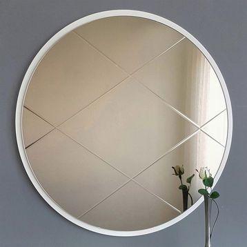 Neostill Bronz Baklava Desen 60 cm Yuvarlak Ayna