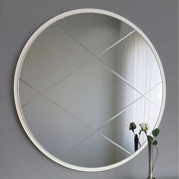 Neostill Füme Baklava Desen 60 cm Yuvarlak Ayna