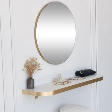Neostill Gold Kenarlı Yuvarlak 60 cm Ayna