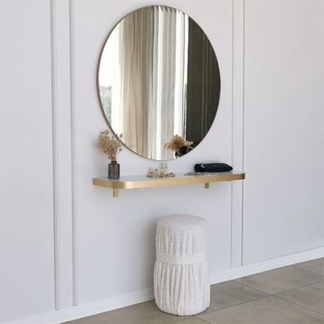 Neostill Gold Kenarlı Yuvarlak 90 cm Ayna
