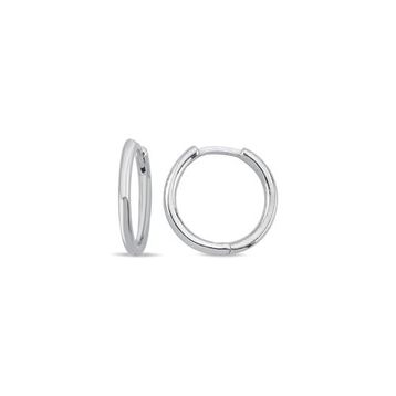 Nereze 925 Ayar 15 mm Rodyumlu Taşsız Gümüş Halka Küpe