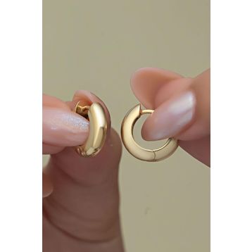 Nereze 925 Ayar Gold Kaplama Taşsız 15 mm Gümüş Halka Küpe