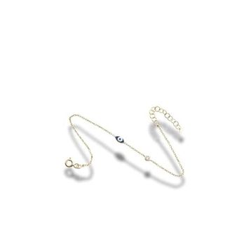 Nereze 925 Ayar Gold Kaplama Tektaş Detay Minimal Göz Gümüş Bileklik