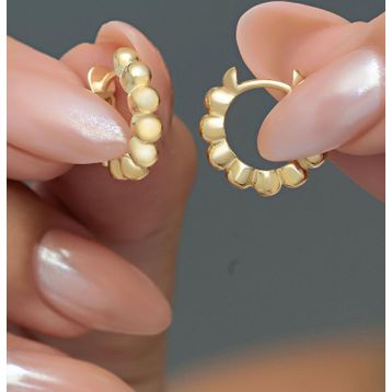 Nereze 925 Ayar Gold Kaplama Toplu 15 mm Halka Gümüş Küpe