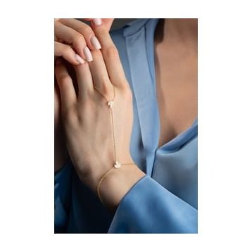 Nereze 925 Ayar Gümüş Gold Kaplama Lotus Çiçeği Şahmeran Bileklik