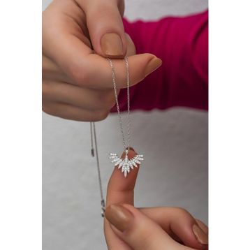 Nereze 925 Ayar Gümüş Rodyum Kaplama Anka Kuşu Kolye