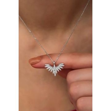 Nereze 925 Ayar Gümüş Rodyum Kaplama Anka Kuşu Kolye
