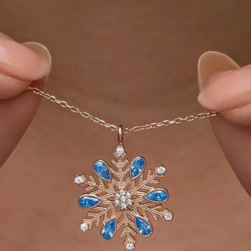 Nereze 925 Ayar Gümüş Rose Kaplama Aquamarin Taşlı Kartanesi Kolye