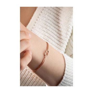 Nereze 925 Ayar Gümüş Rose Kaplama Düğüm Model Bileklik