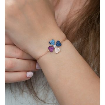 Nereze 925 Ayar Gümüş Şans Yonca Kadın Gümüş Bileklik