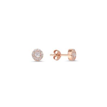 Nereze 925 Ayar Minik Rose Zirkon Tektaş Kadın Gümüş Küpe
