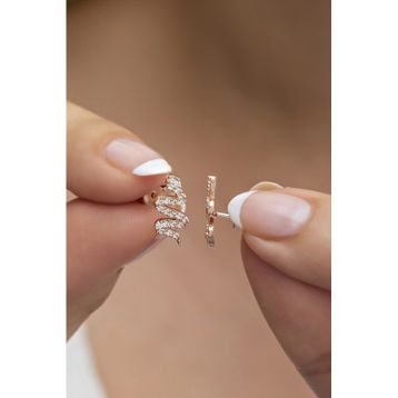 Nereze 925 Ayar Minik Zirkon Taşlı Yılan Kadın Gümüş Küpe