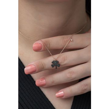 Nereze 925 Ayar Minimal Yonca Kadın Gümüş Kolye