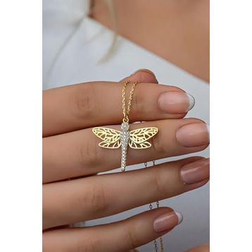 Nereze NRZ99731 925 Ayar Gümüş Gold Zirkon Taşlı Yusufcuk Kolye