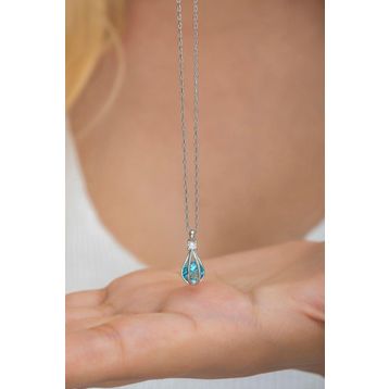 Nereze NRZ998523 925 Ayar Gümüş Aquamarin Taşlı Balon Kolye