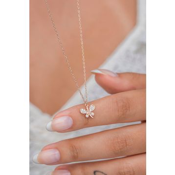 Nereze NRZ998665 925 Ayar Gümüş Rose Minik Yusufcuk Kolye