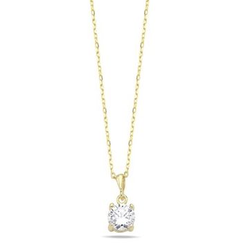 Nereze NRZ9986783 925 Ayar Gold Tektaş Tasarım Gümüş Kolye
