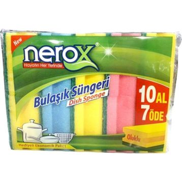 Nerox Oluklu 10'lu Bulaşık Süngeri