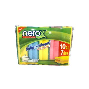 Nerox Oluklu 10'lu Bulaşık Süngeri