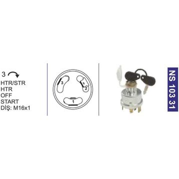 Nesan NS10331 Fişek ve Çivi Anahtarlı Başak Traktör Kontak Anahtarı