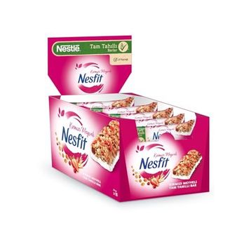 Nesfit 16'lı 23.5 gr Kırmızı Meyveli Tam Tahıl Bar
