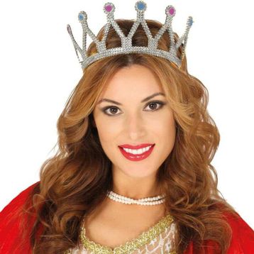 Nessi World 8x25 cm Gümüş Renk Çocuk ve Yetişkin Uyumlu Kraliçe Tacı Prenses Tacı
