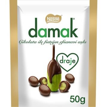 Nestle Damak 50 gr Sütlü Çikolata Kaplı Antep Fıstıklı Draje