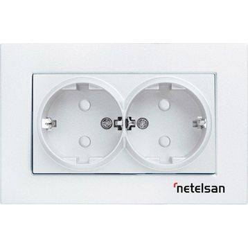 Netelsan Byobu İkili Topraklı Priz Çerçevesiz