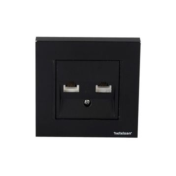 Netelsan Byobu Siyah Cat3-Cat6 Çerçeveli Data-Nümeris Telefon Priz